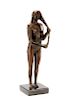 Style of Archipenko, "Long Haired Woman", Bronze