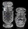 Two American Brilliant Period Cut Glass Covered Cherry Jars