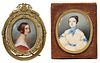 Two Portrait Miniatures of Ladies