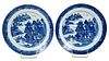Pair of Chinese Export Blue and White Porcelain Plates