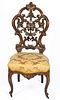 VICTORIAN CARVED WALNUT SIDE CHAIR