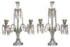 Pair of French Glass Two Light Lusters