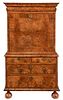 Fine William and Mary Burled and Figured Walnut Secretaire a Abattant