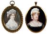 Two British School Portrait Miniatures of Ladies