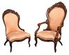 Two Belter Attributed Carved Laminated Rosewood Chairs