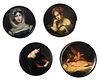 Four Black Lacquer Painted Snuff Boxes / Stobwasser