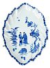 Chinese Export Blue and White Leaf Shaped Dish