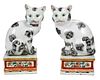 Pair of Chinese Export Painted Porcelain Cats