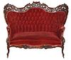 American Rococo Revival Carved Laminated Rosewood Settee