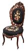 American Rococo Revival Laminated Carved Rosewood Side Chair