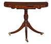 New York Federal Carved Mahogany Trick Leg Card Table