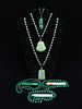 6 NECKLACES WITH JADE PENDANTS