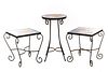 3 Nino Parucca Hand Painted Terracotta Side Tables