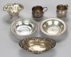 ASSORTED AMERICAN / RECAST STERLING SILVER ARTICLES, LOT OF SIX