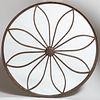 Modern Cast Iron Circular Mirror with Flower-Form Design
