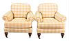 A Pair of Wesley Hall Upholstered Easy Chairs