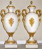 Pair of 19th Cent. French Gilt Bronze Marble Urns
