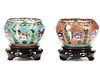 2 Chinese Plique a Jour Fish Motif Bowls on Stands