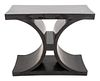 Karl Springer Style "JMF" Console in Black Lacquer