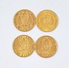 (4) Germany 20 Mark Gold Coins.