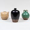 Group of Three Chinese Glazed Pottery Vases