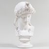 White Plaster Bust of a Classical Woman