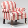 George Smith Striped Upholstered Club Chair