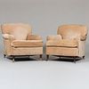 Pair of George Smith Upholstered Club Chairs