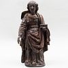 Continental Carved Wood Model of a Saint