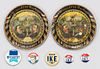 1908 WILLIAM HOWARD TAFT / JAMES SHERMAN "GRAND OLD PARTY" PRESIDENTIAL TIN LITHOGRAPH TIP TRAYS,  LOT OF TWO