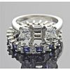 Platinum Diamond Sapphire Engagement Wedding Ring Setting