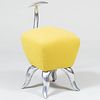 After Philipe Starck Cast Aluminum and Upholstered Stool
