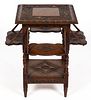 AMERICAN CARVED OAK STAND TABLE