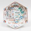 Chinese Export Famille Rose Porcelain Hexagonal Charger 