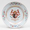 Chinese Export Porcelain Charger with Arms of Best Impaling Crook
