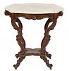 AMERICAN VICTORIAN MARBLE-TOP CENTER TABLE