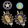 ANTIQUE / VINTAGE 14K GOLD AND ENAMEL DAUGHTERS OF THE AMERICAN REVOLUTION (D.A.R.) AND RELATED PINS, LOT OF FOUR