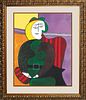 Picasso Limited Edition Woman in the Red Arm Chair limited edition lithograph Collection Domain after Picasso