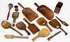 COUNTRY TREEN KITCHEN ARTICLES, LOT OF 15