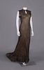 BRONZE LAME' BARKCLOTH EVENING GOWN, AMERICA, LATE 1930s