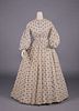 BLOCK PRINTED DAY DRESS, EARLY 1840s