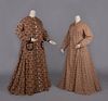 TWO INDIAN INSPIRED PRINCESS LINE WOOL WRAPPERS, 1870s