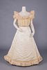 CREAM PATTERNED SILK EVENING GOWN, 1900-1905