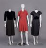 THREE DAY OR COCKTAIL DRESSES, LATE 1930-1940s