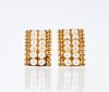 22K Gold Bead Pearl Earrings