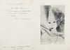 Marie Laurencin Etching and Signed Letter 1956