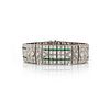 Deco Diamond, Emerald and Platinum Bracelet