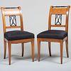 Pair of Biedermeier Fruitwood and Ebonized Side Chairs
