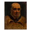 M. Jackar Antique Oil Painting on Canvas Portrait of Old Man