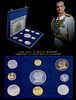 A Persian (Iran) King Mohammad Reza Shah Pahlavi Gold & Silver 9-Piece Proof Set, 1971
